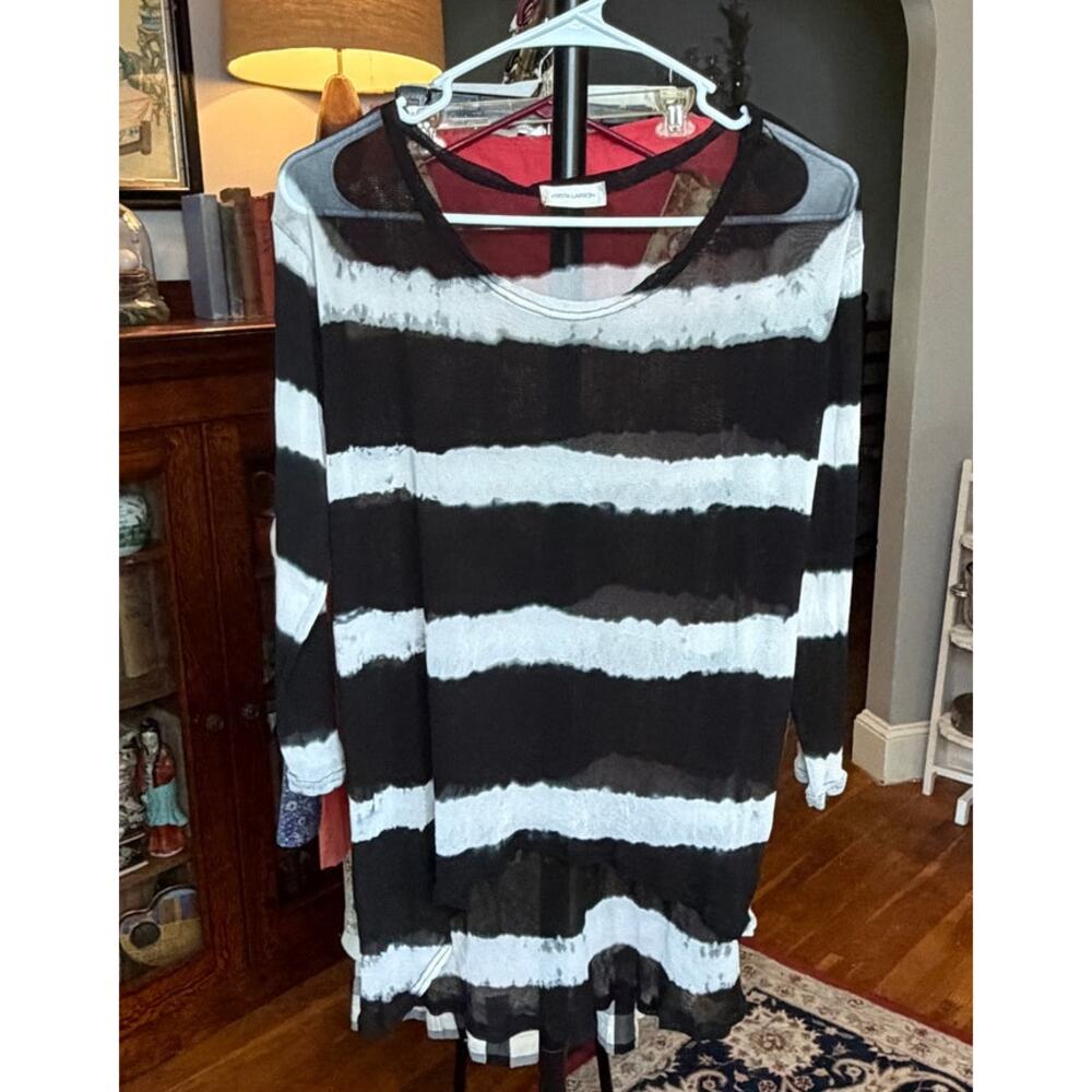 Krista Larson Asymmetric Mesh Shirt, OS